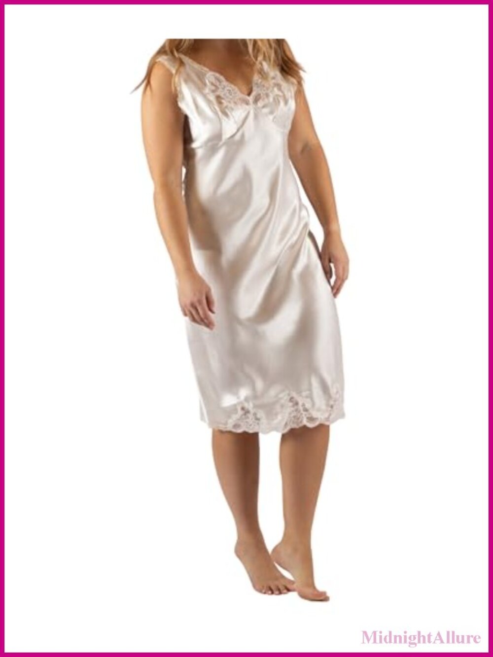 Satin Full Slip with Adjustable Straps Women's Lingerie Dress